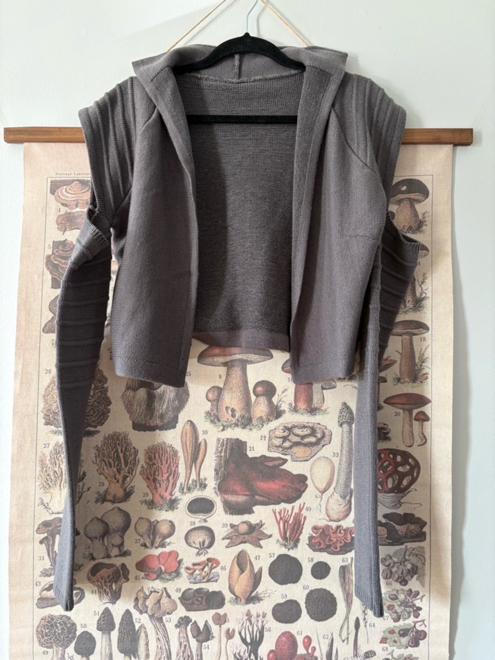 Womens Hooded Open-Front Cardigan Sweater - Gray